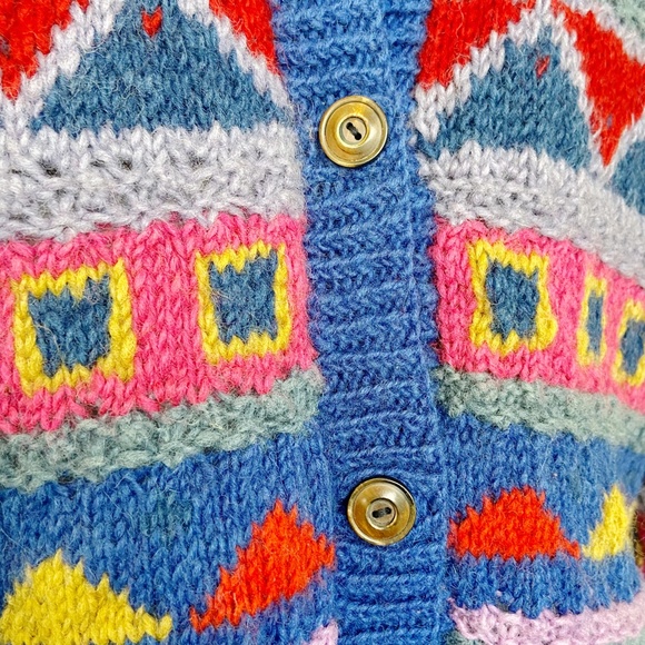 ❌SOLD❌ Bolder World | Women's Colorful Chunky Knit Cardigan Sweater | Size: M - Picture 7 of 8